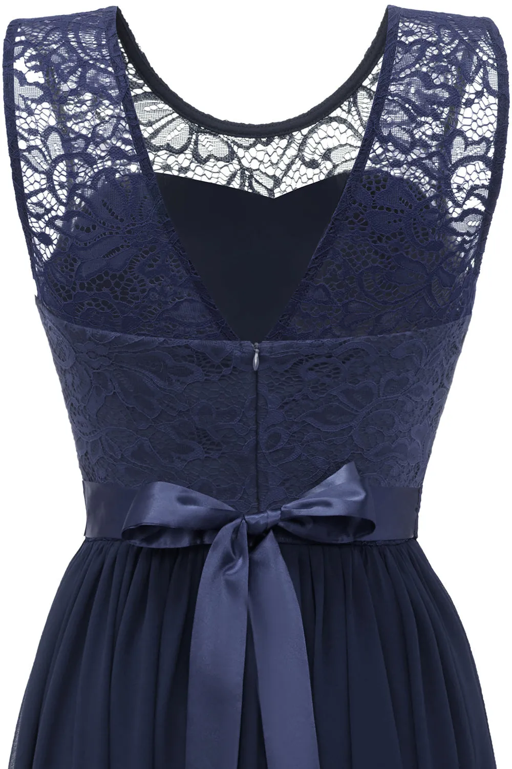 Navy Long Lace Bridesmaid Dress sold by Zapaka product image thumbnail 4