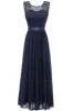 Navy Long Lace Bridesmaid Dress sold by Zapaka
