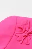 Fuchsia Double Breated Peak Lapel Women Blazer with Flowers sold by Zapaka