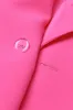Fuchsia Double Breated Peak Lapel Women Blazer with Flowers sold by Zapaka