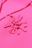 Fuchsia Double Breated Peak Lapel Women Blazer with Flowers sold by Zapaka