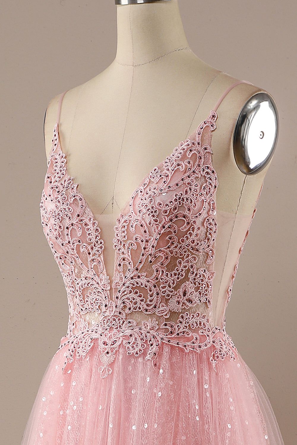 Pink Long Prom Party Dress sold by Zapaka product image thumbnail 3