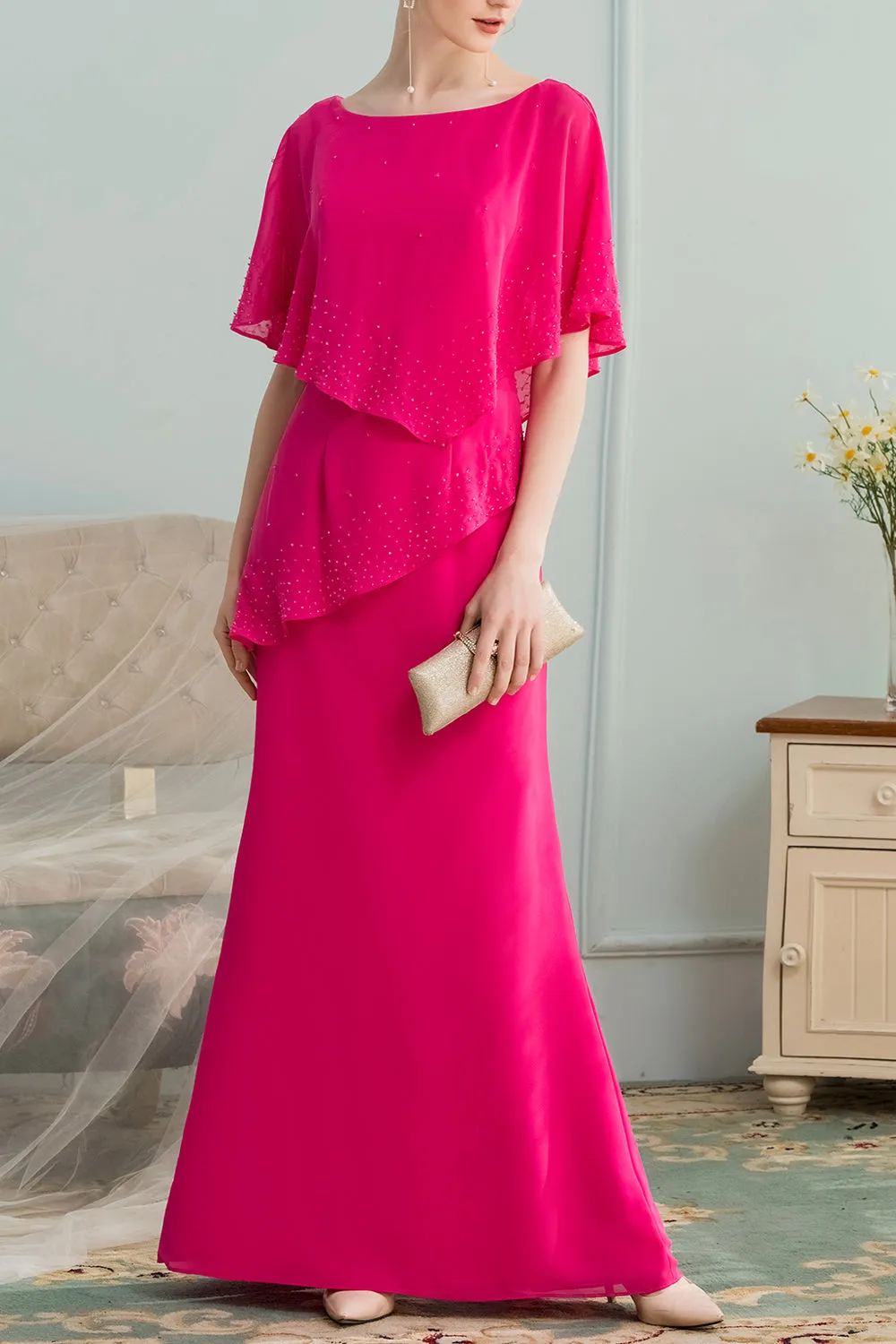 A-line Long Chiffon Bridesmaid Dress With Beading sold by Zapaka
