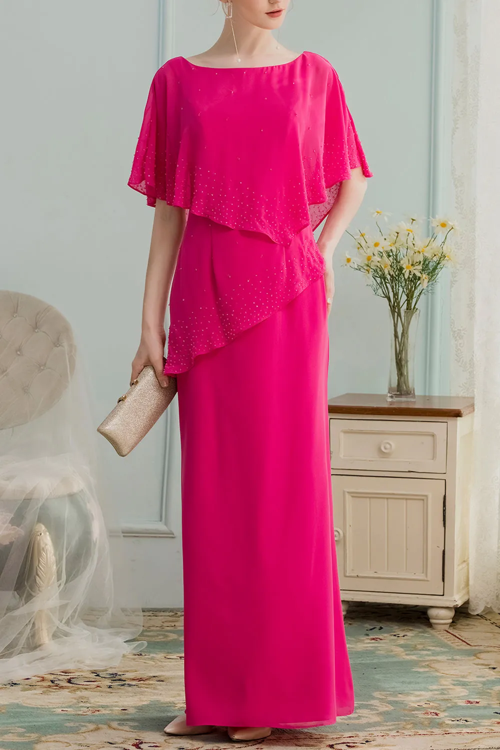 A-line Long Chiffon Bridesmaid Dress With Beading sold by Zapaka product image thumbnail 3