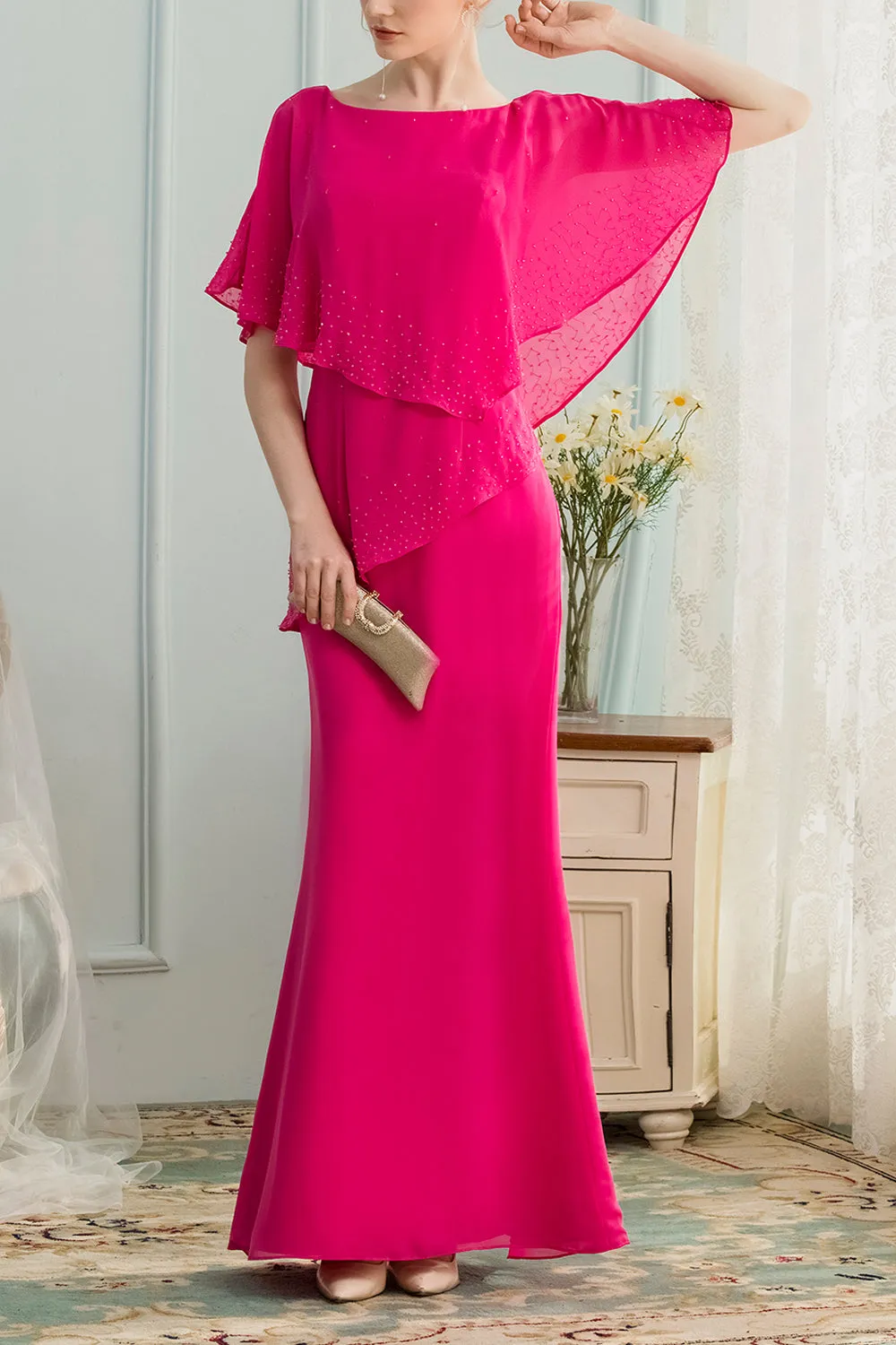 A-line Long Chiffon Bridesmaid Dress With Beading sold by Zapaka product image thumbnail 5