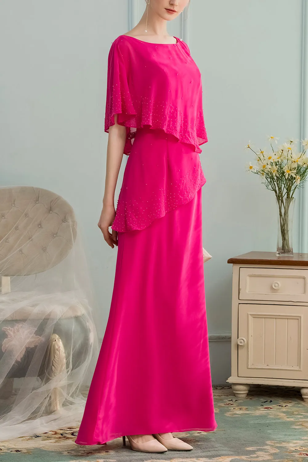 A-line Long Chiffon Bridesmaid Dress With Beading sold by Zapaka product image thumbnail 4