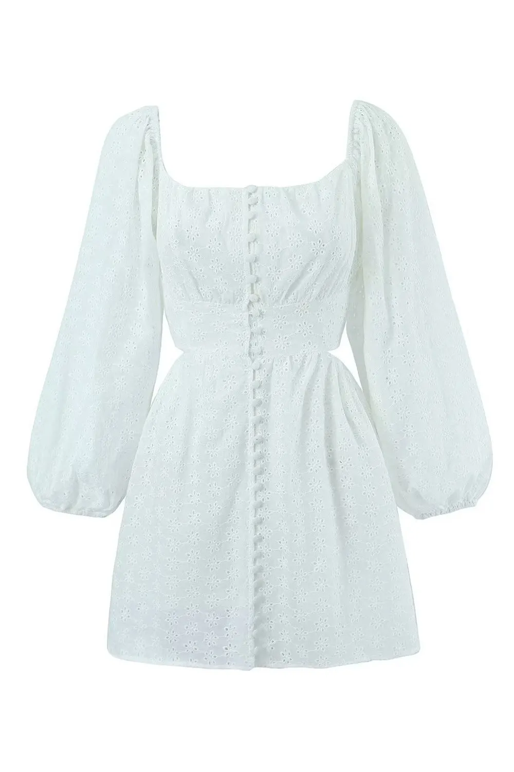 Classy White Long Sleeves Short Graduation Dress sold by Zapaka