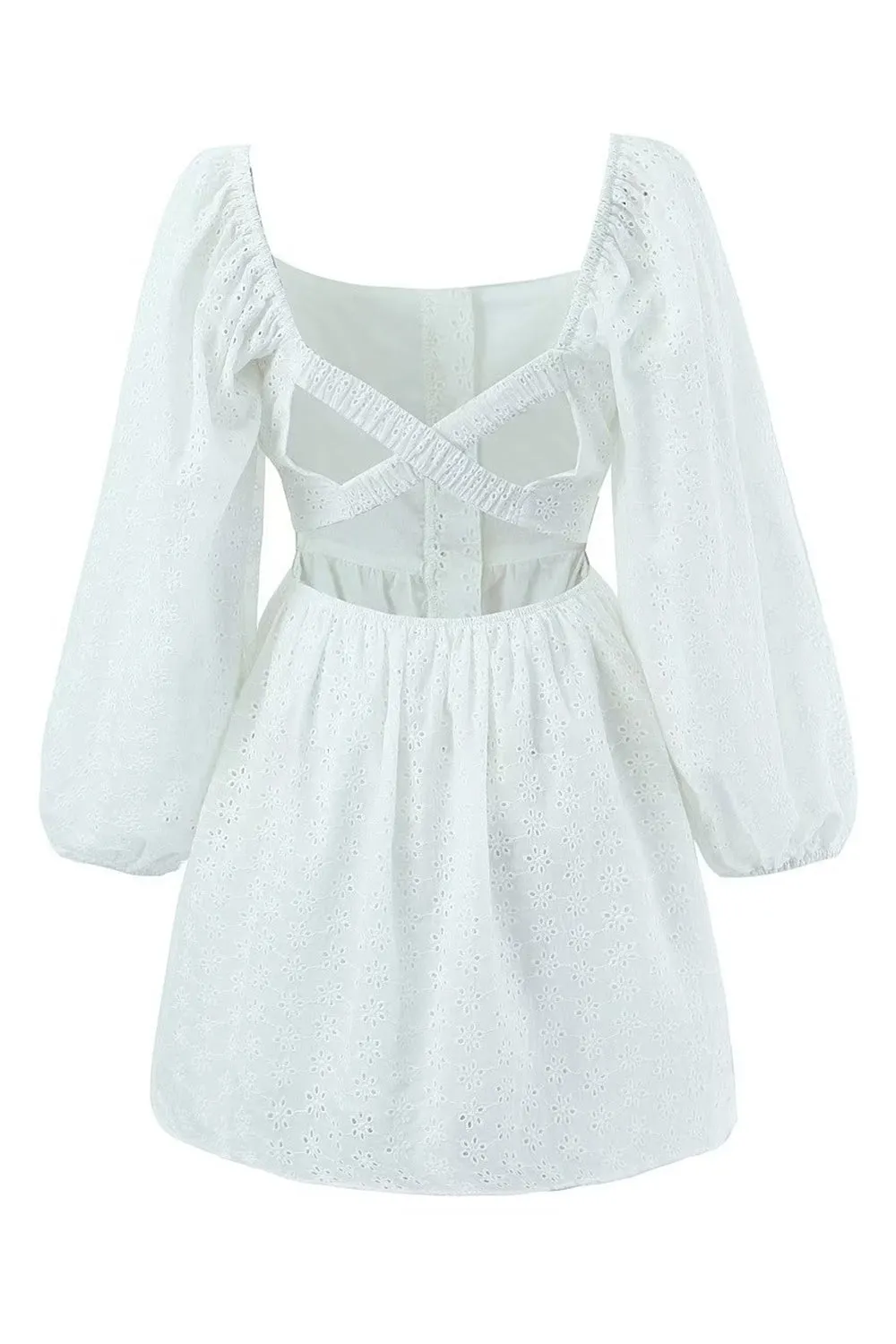 Classy White Long Sleeves Short Graduation Dress sold by Zapaka product image thumbnail 2