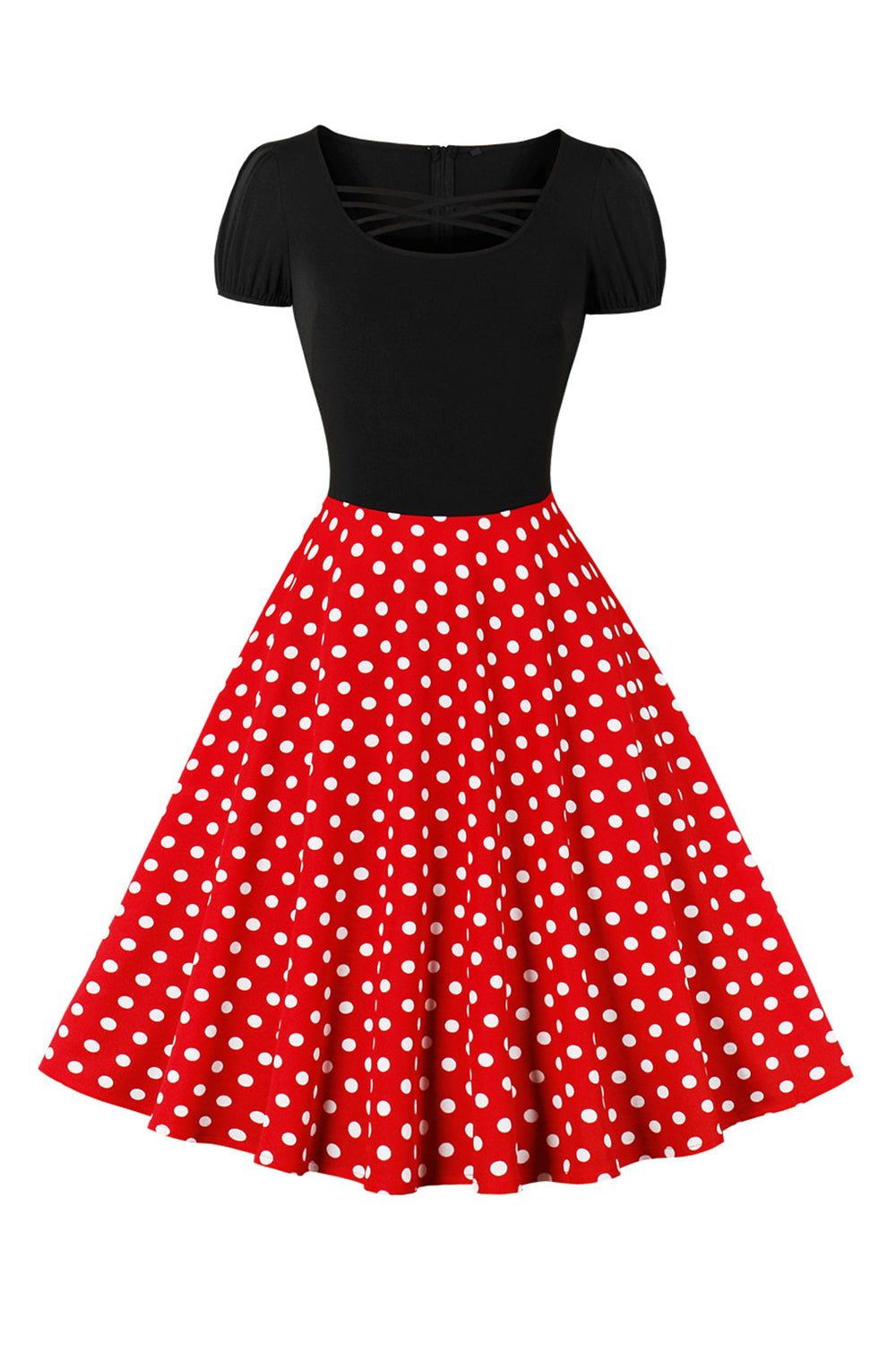 Red Red Polka Dots Swing 1950s Dress sold by Zapaka