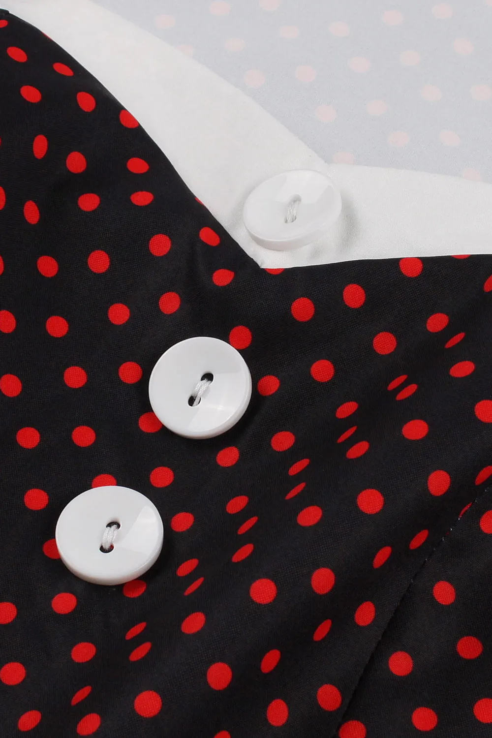 Black Polka Dots 1950s Dress with Button sold by Zapaka product image thumbnail 4