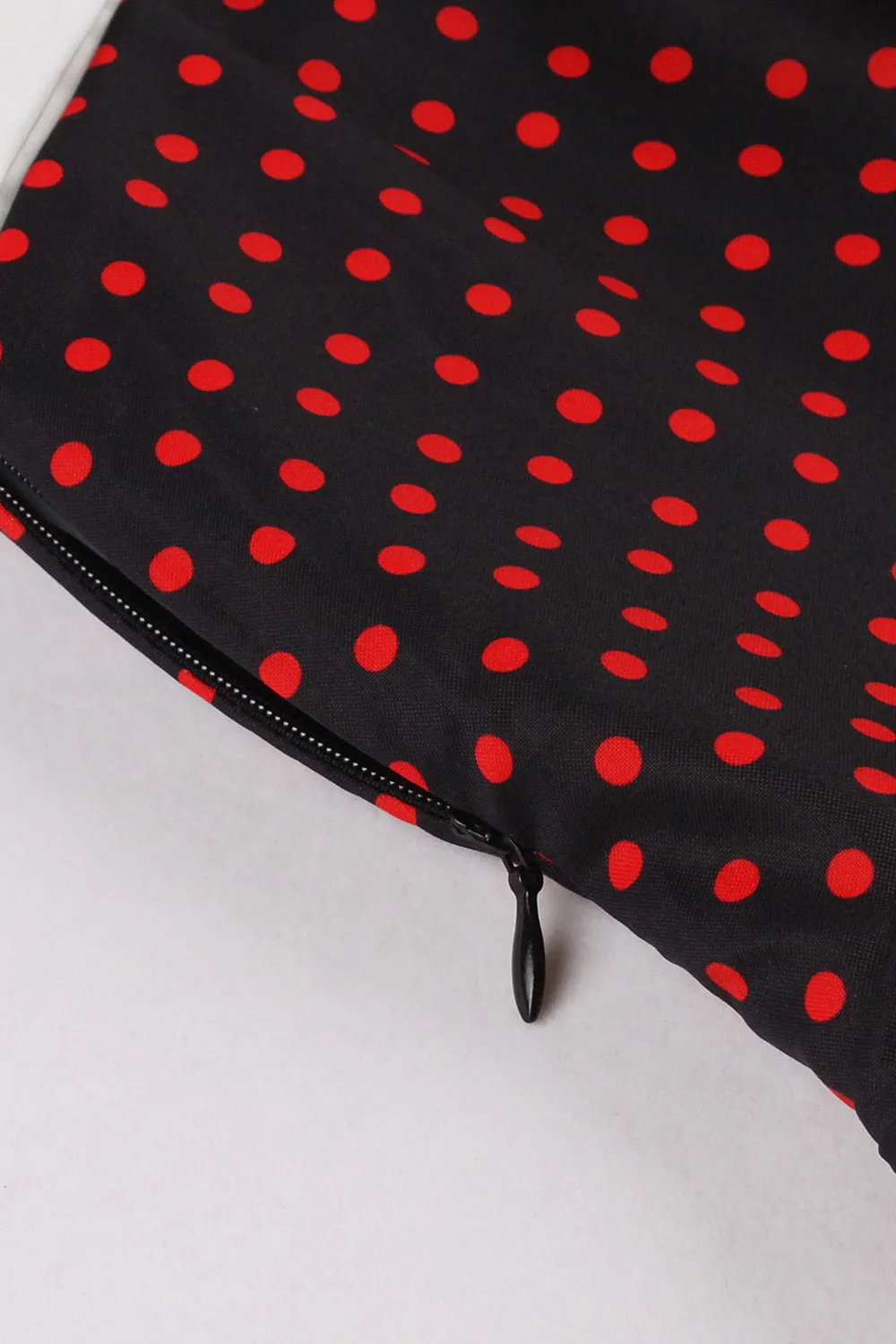 Black Polka Dots 1950s Dress with Button sold by Zapaka product image thumbnail 2