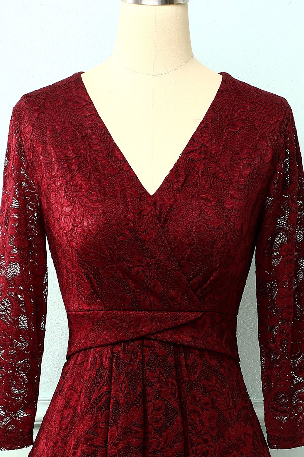 Burgundy High Low Lace sold by Zapaka product image thumbnail 3
