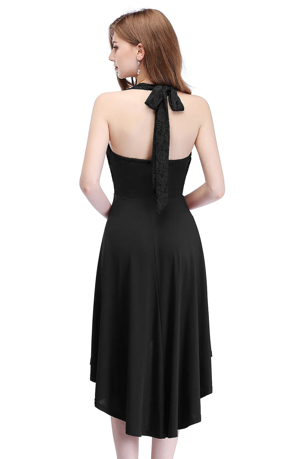 High Low Halter Black Vintage Dress sold by Zapaka product image thumbnail 2