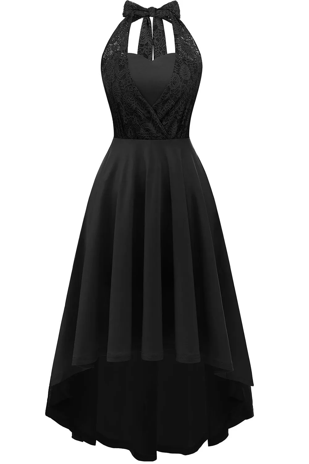 High Low Halter Black Vintage Dress sold by Zapaka product image thumbnail 5