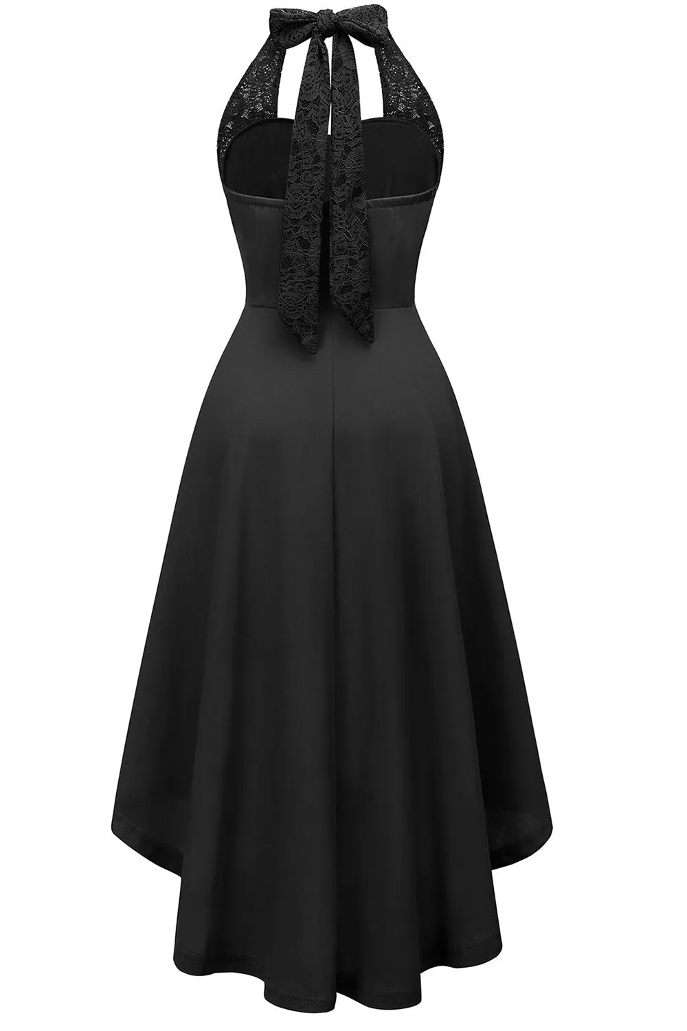 High Low Halter Black Vintage Dress sold by Zapaka product image thumbnail 4