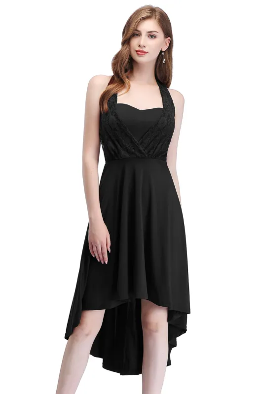 High Low Halter Black Vintage Dress sold by Zapaka