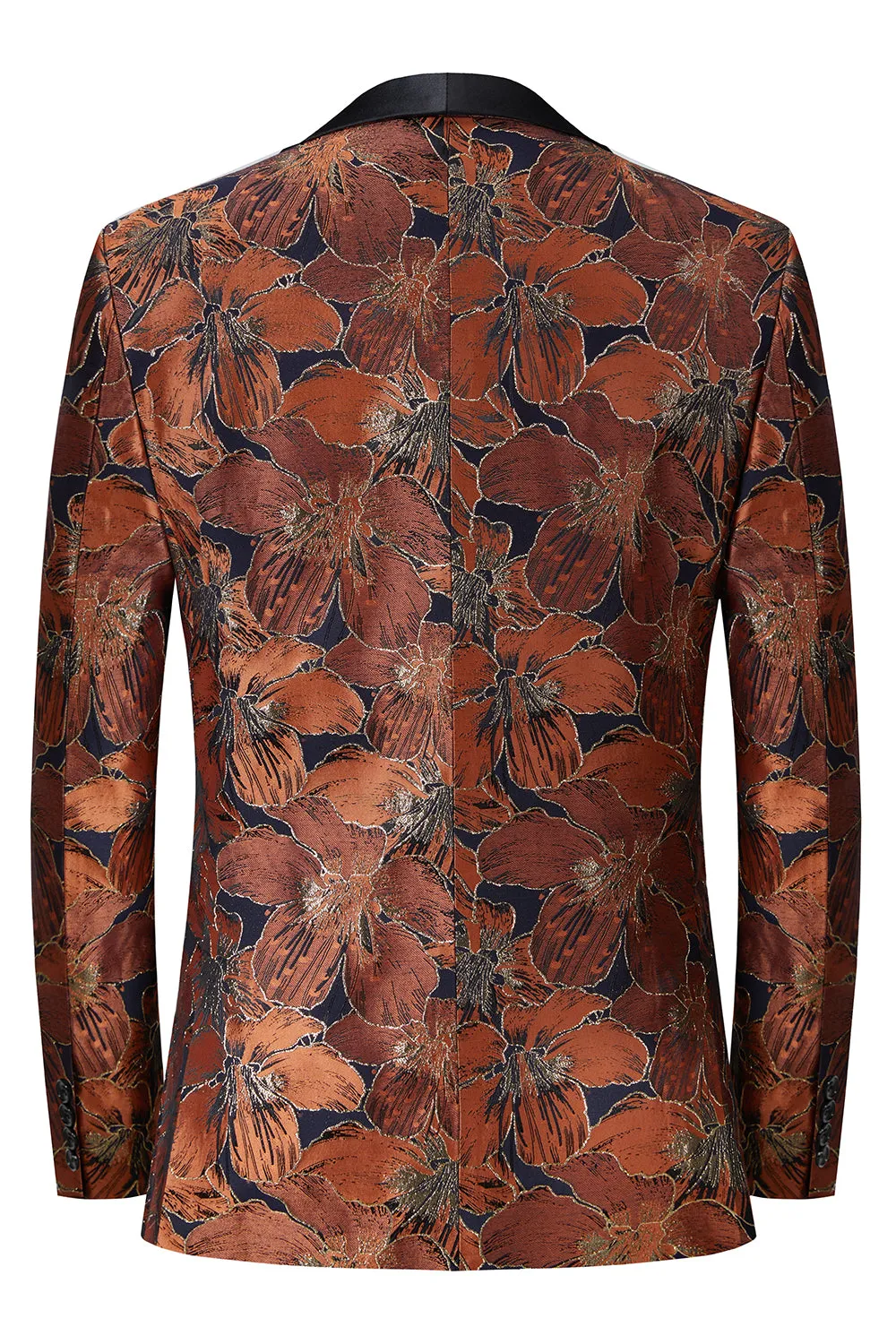 Brown Jacquard Shawl Lapel Men's 2 Pieces Suits sold by Zapaka product image thumbnail 3