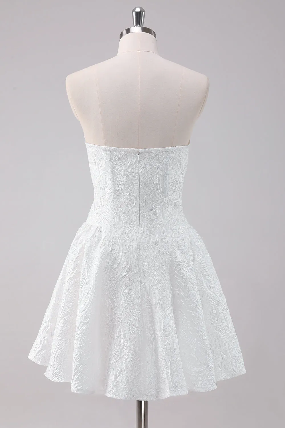 Simple White A-Line Strapless Short Homecoming Dress sold by Zapaka product image thumbnail 2
