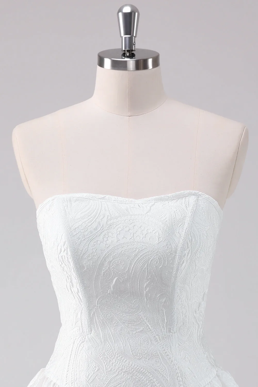 Simple White A-Line Strapless Short Homecoming Dress sold by Zapaka product image thumbnail 4