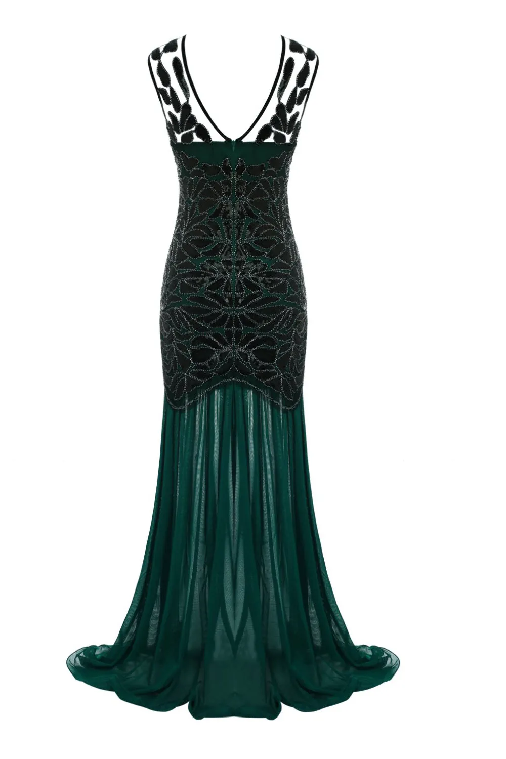 Dark Green 1920s Sequined Flapper Dress sold by Zapaka product image thumbnail 2