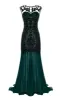 Dark Green 1920s Sequined Flapper Dress sold by Zapaka