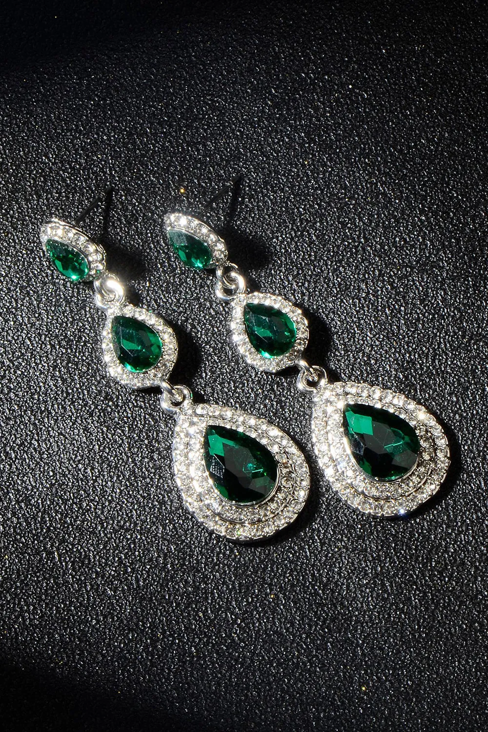 Dark Green Rhinestones Earrings sold by Zapaka product image thumbnail 3