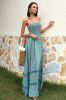 Flower Green Halter Maxi Boho Dress sold by Zapaka