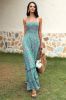 Flower Green Halter Maxi Boho Dress sold by Zapaka