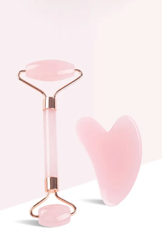 Pink Gua Sha Face Roller Facial Beauty Roller Skin Care Tools sold by Zapaka