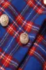 Red Blue Plaid Double Breasted Women Blazer sold by Zapaka