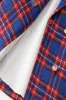 Red Blue Plaid Double Breasted Women Blazer sold by Zapaka