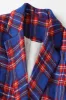 Red Blue Plaid Double Breasted Women Blazer sold by Zapaka