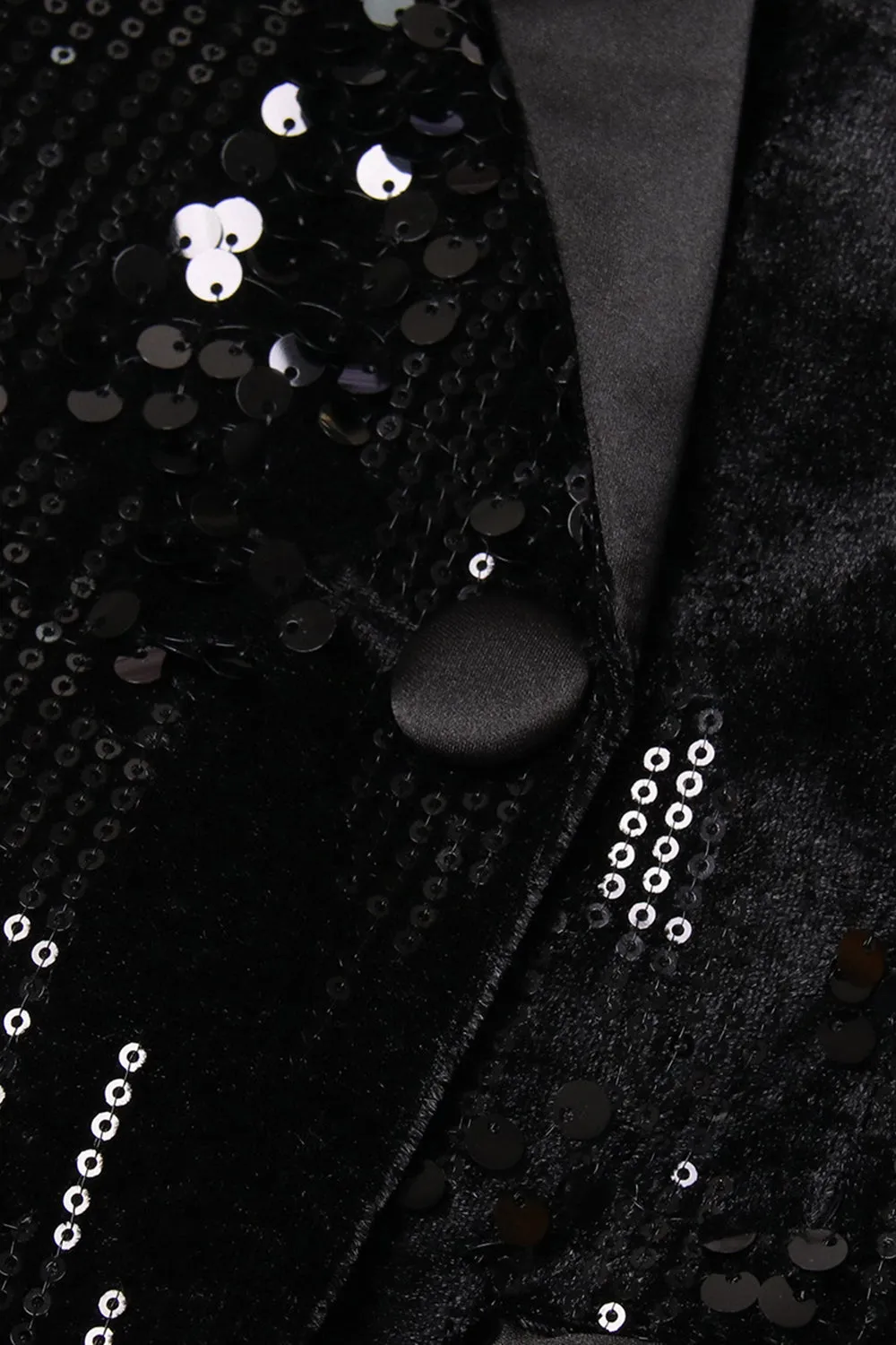 Sparkly Black Peak Lapel Sequins Women Blazer with Feathers sold by Zapaka product image thumbnail 3