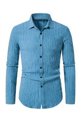 Lapel Long Sleeve Men's Casual Shirt sold by Zapaka