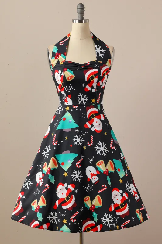 Retro Halter Christmas Party Dress sold by Zapaka