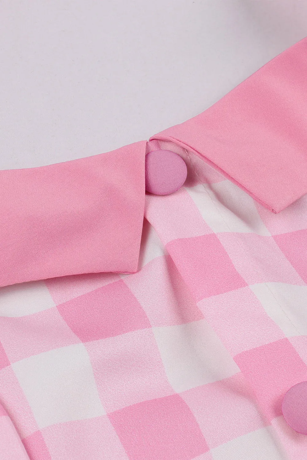 A Line Halter Neck Pink Plaid Pink 1950s Dress sold by Zapaka product image thumbnail 4