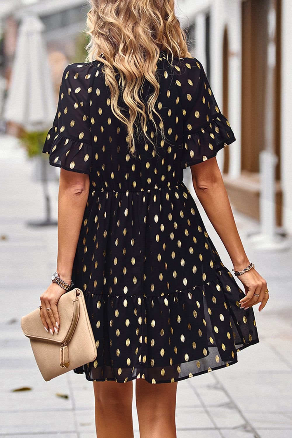 Polka Dots V-Neck Summer Dress sold by Zapaka product image thumbnail 2