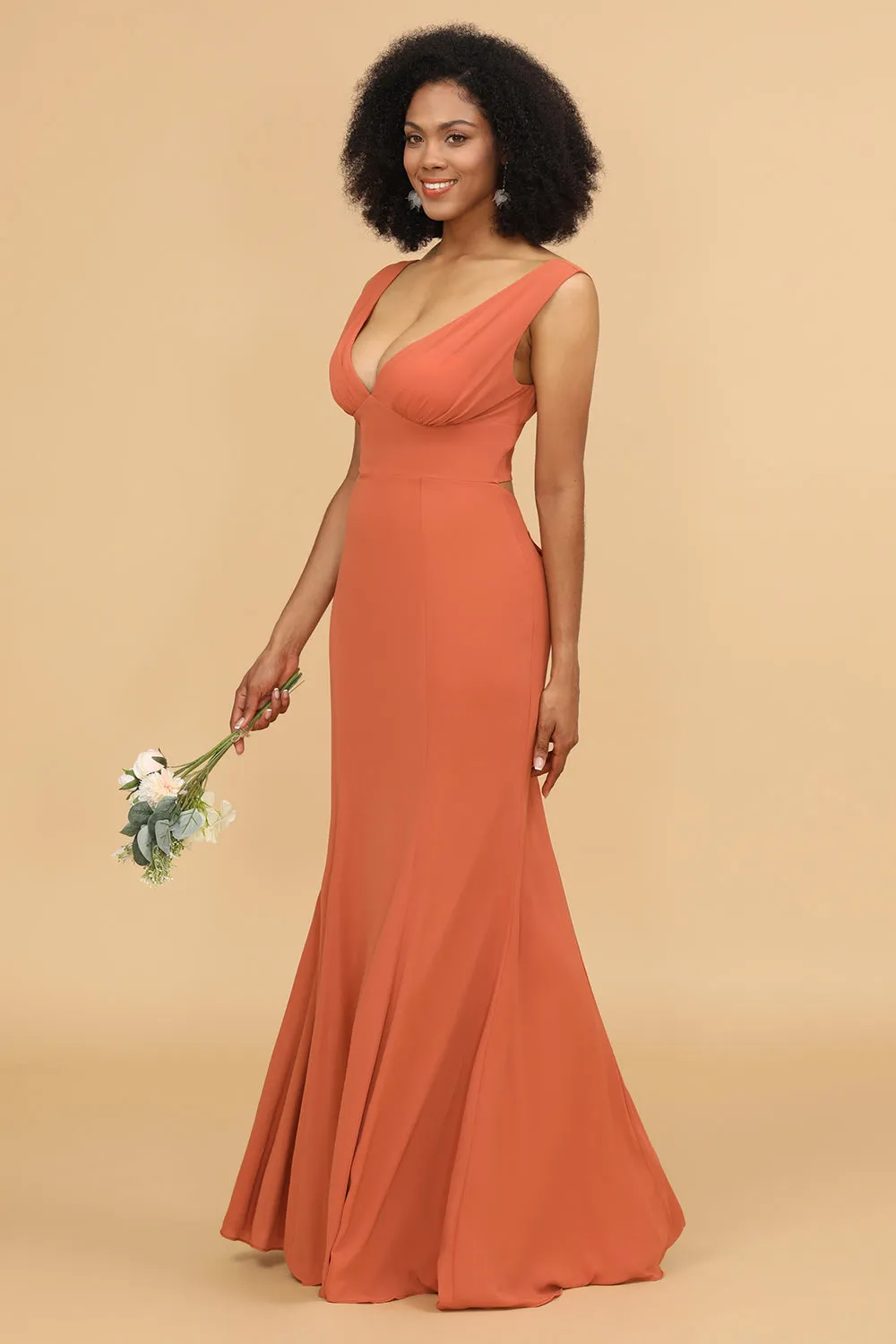 V-neck Mermaid Bridesmaid Dress sold by Zapaka product image thumbnail 5