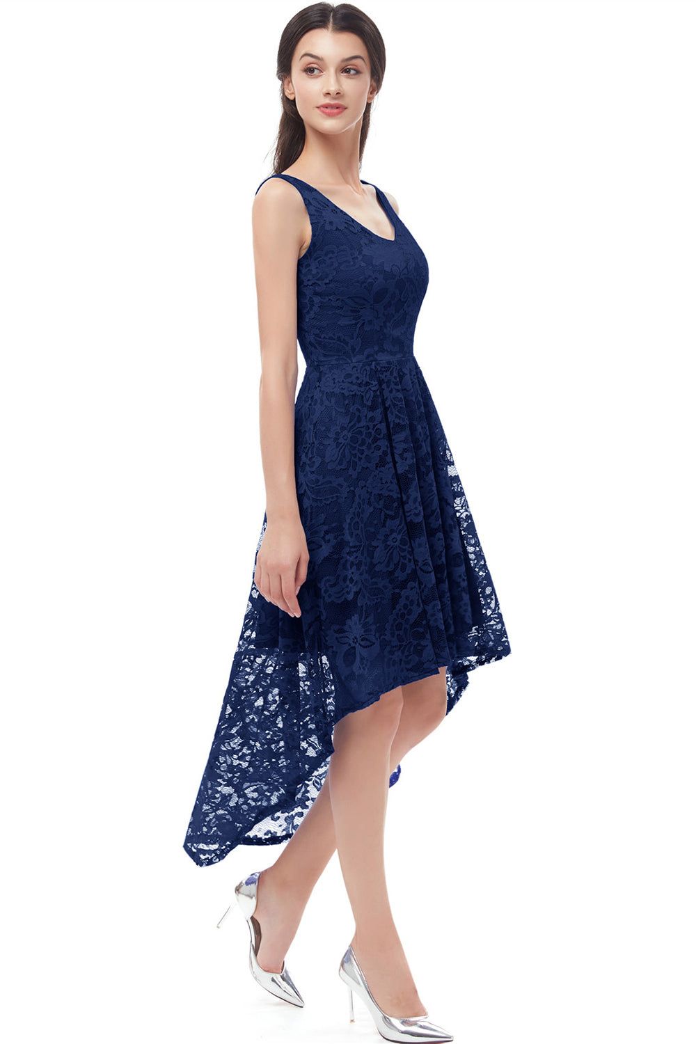 Navy Lace Bridesmaid Party Dress sold by Zapaka product image thumbnail 4