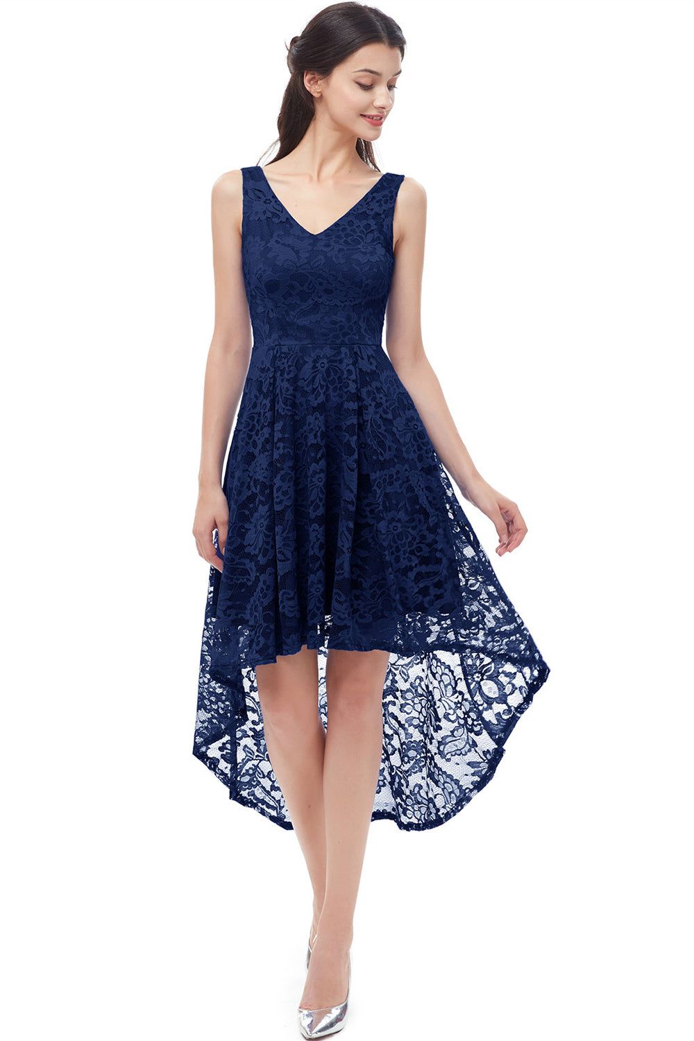 Navy Lace Bridesmaid Party Dress sold by Zapaka product image thumbnail 3