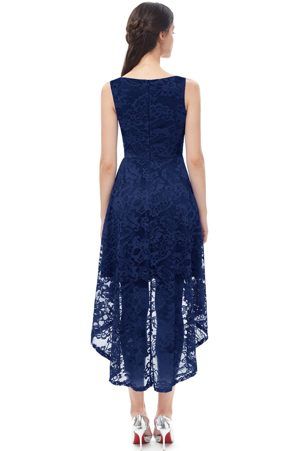 Navy Lace Bridesmaid Party Dress sold by Zapaka product image thumbnail 5