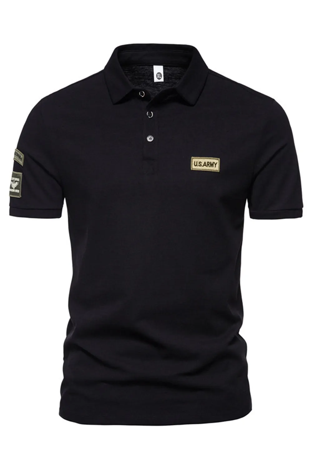 Green Short Sleeves Solid Stretch Cotton Men's Polo Shirt sold by Zapaka product image thumbnail 4