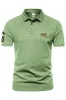 Green Short Sleeves Solid Stretch Cotton Men's Polo Shirt sold by Zapaka