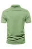 Green Short Sleeves Solid Stretch Cotton Men's Polo Shirt sold by Zapaka