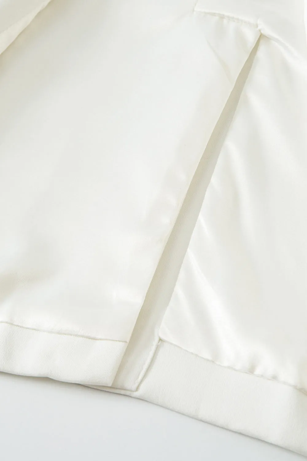 White Notched Lapel Women Blazer sold by Zapaka product image thumbnail 4