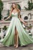 Green A Line Pleated Strapless Keyhole Maxi Bridesmaid Dress With Slit sold by Zapaka