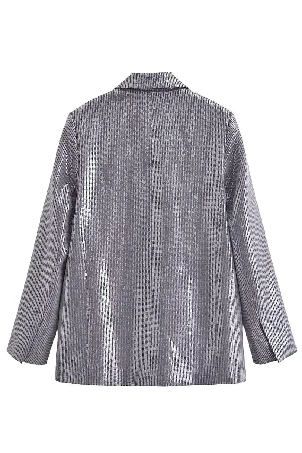 Sparkly Dark Grey Sequins Prom Unisex Women Blazer sold by Zapaka product image thumbnail 2