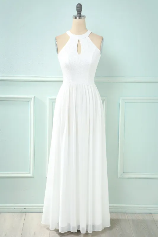 Halter Keyhole Lace Chiffon Bridesmaid Dress sold by Zapaka