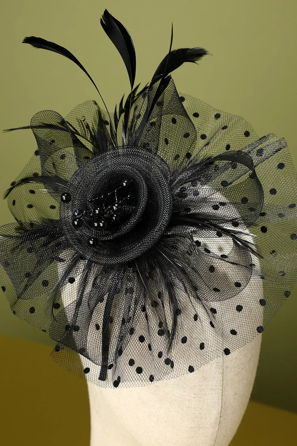 1920s Feather Tulle Headband sold by Zapaka product image thumbnail 3