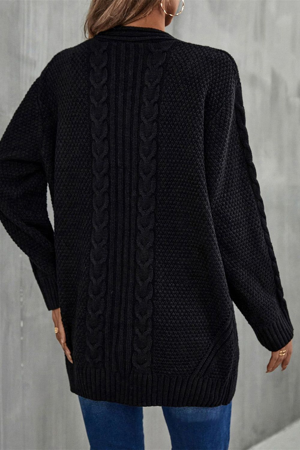 Black Knitted Cardigan Sweater sold by Zapaka product image thumbnail 2
